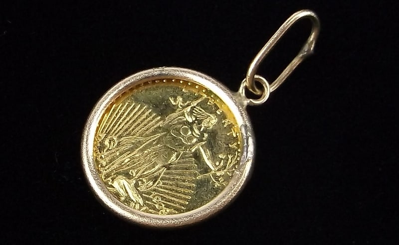 Mint Vint 22kt Gold Liberty Eagle Coin Pendant (1 of 5)