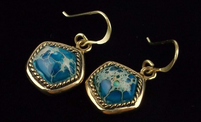 New vintage Barse Bronze Turquoise Earrings: new condition