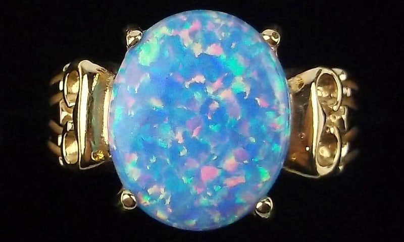 Mint Vintage Designer Gold Over Sterling Fire Opal Ring 6: Guaranteed Solid 925 Sterling Silver, in Excellent Condition