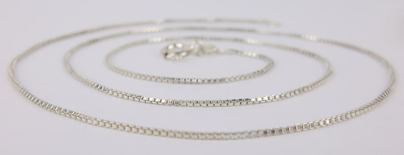 Mint Vintage Italian Sterling Silver Box Chain Necklace 18" (1 of 2)