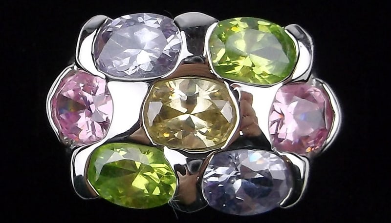 New Vint Thick Heavy Designer Sterling Silver Gemstone Ring 6 (1 of 3)