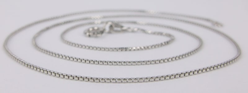 Mint Vintage Italian Sterling Silver Box Chain Necklace 18" (1 of 2)
