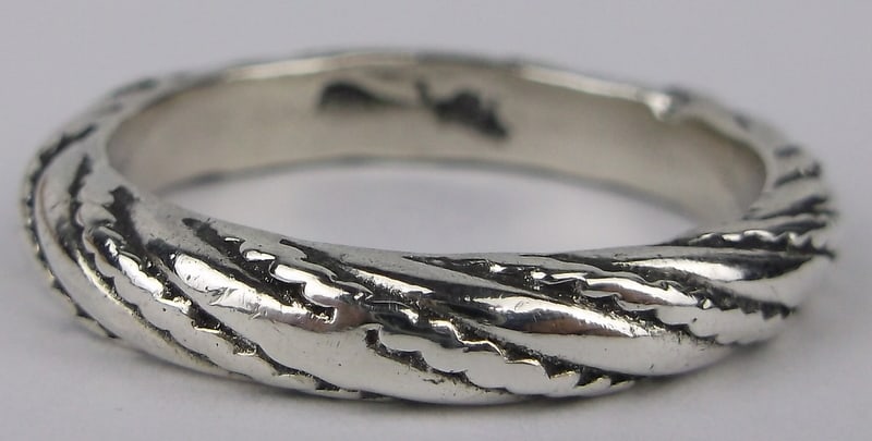 Mint Vintage Thick Heavy Sterling Silver Band Ring 9 (1 of 2)