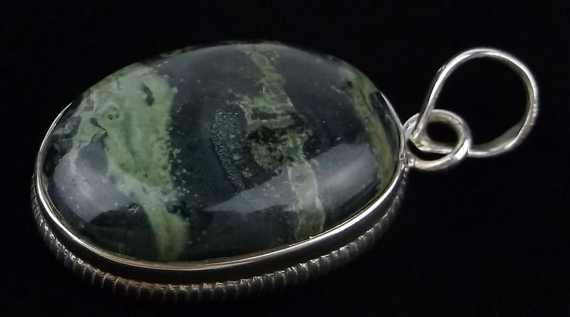 New Vintage Big Sterling Silver Kambaba Jasper Pendant Heavy (1 of 2)