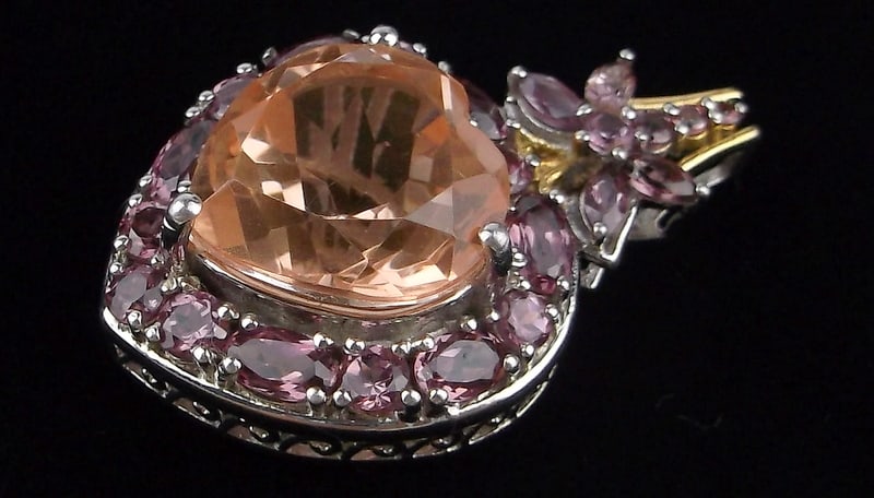 New Big Thick Vint Designer Sterling Silver 12ct Amethyst Pendant: Solid Sterling Silver Guaranteed, in Brand New Never Worn Condition.