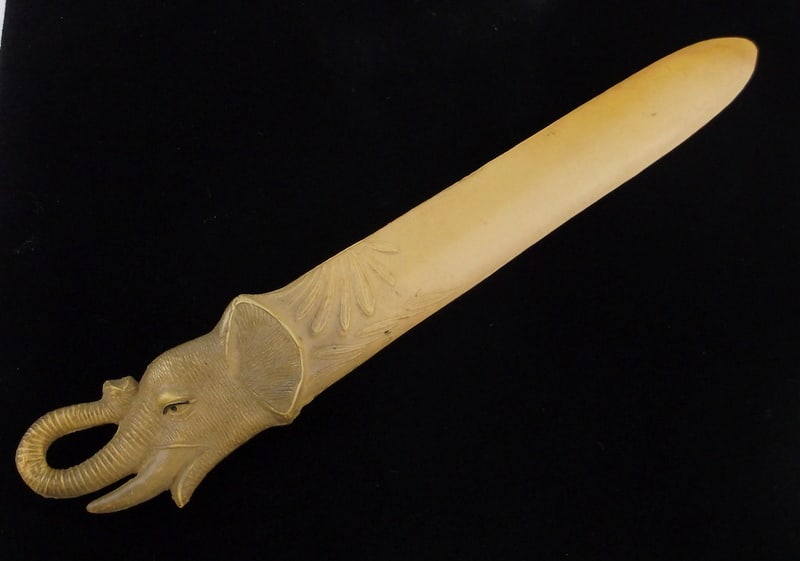 Rare Stunning 1920s Art Deco Celluloid Elephant Letter Opener (1 of 3)