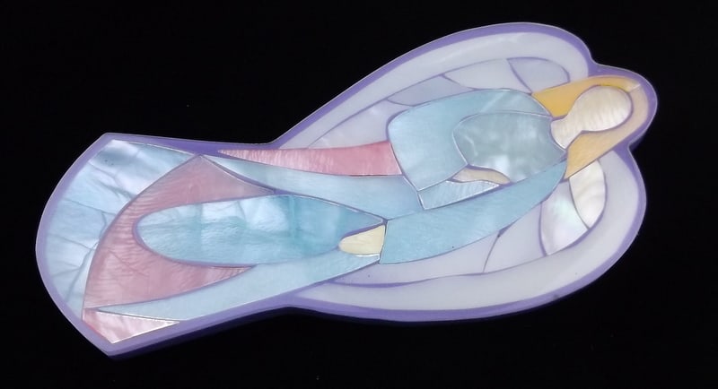 Mint Big Vint Mosaic Shell Angel Brooch: Mint Condition, In Like New Condition, Perfect