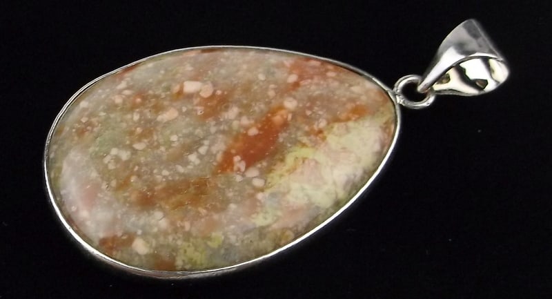 New Vintage Big Unakite Jasper Pendant Heavy: new condition