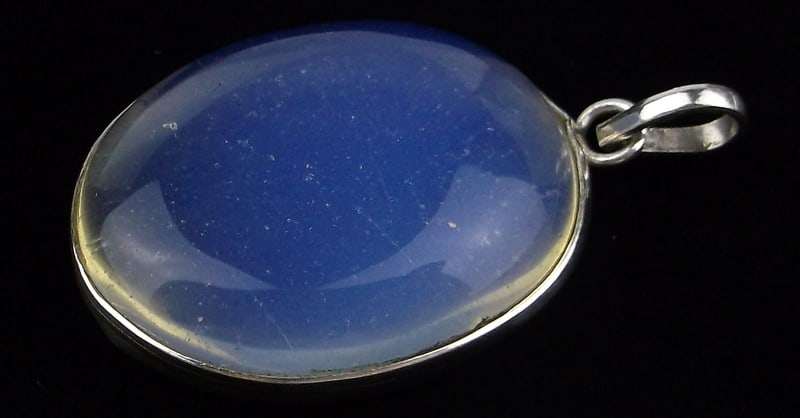 Mint Big Vintage Taxco Sterling Silver Sea Glass Pendant: Guaranteed Solid 925 Sterling Silver, in Excellent Condition