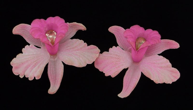 Stunning Vintage 1950s Celluloid Flower Earrings: excellent condition