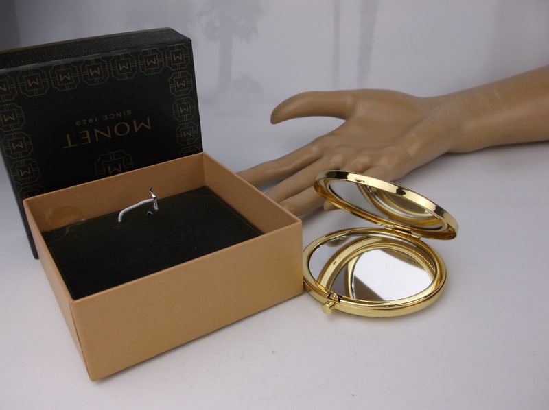 New Boxed Monet Rhinestone Mirrored Compact - 2