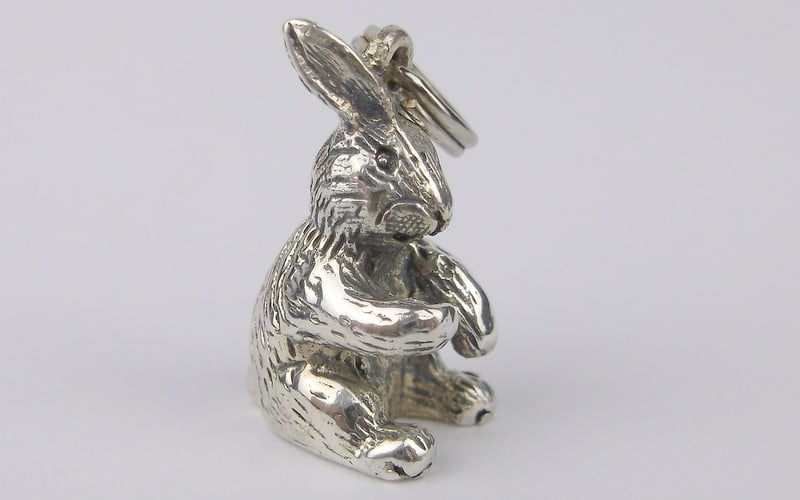 Mint Vintage Sterling Silver Rabbit Pendant: Guaranteed Solid 925 Sterling Silver, in Excellent Condition