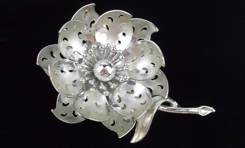 Stunning Vint Big 1960s Coro Craft Atomic Era Flower Brooch: excellent condition