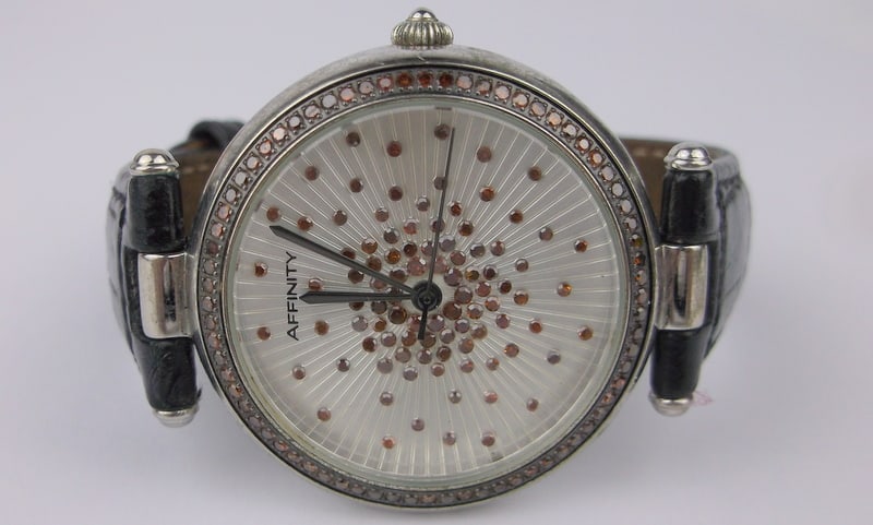 Gorgeous Affinity Chocolate Diamond Wristwatch Works Great: excellent condition