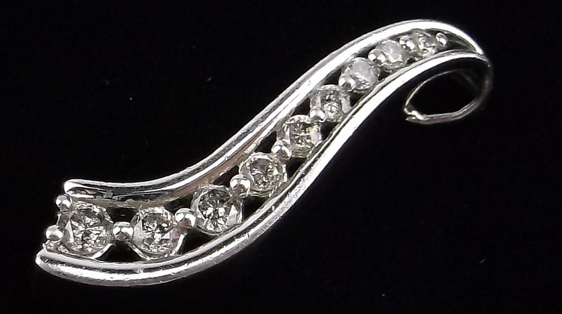Mint Vintage Designer Sterling Silver Diamond Cascade Pendant: Guaranteed Solid 925 Sterling Silver, in Excellent Condition