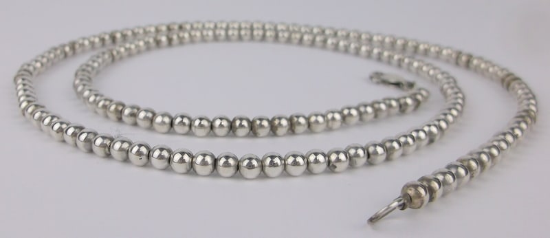 Stunning Vintage Sterling Silver Ball Chain Necklace 24" (1 of 2)
