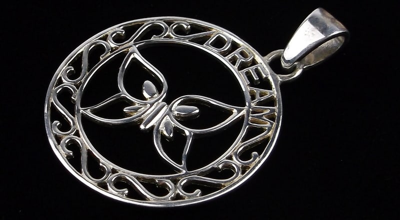 Mint Vintage Sterling Silver Butterfly Dream Pendant: Guaranteed Solid 925 Sterling Silver, in Excellent Condition