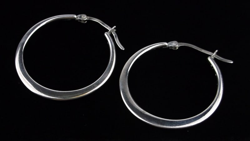 Mint Vintage Sterling Silver Hoop Earrings (1 of 2)