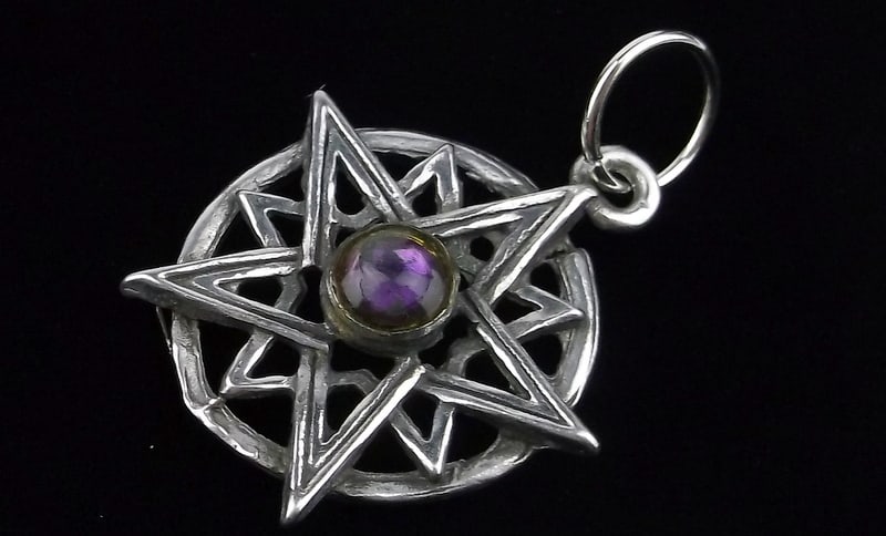 Stunning Vintage Sterling Silver Amethyst Star Pendant: Guaranteed Solid 925 Sterling Silver, in Excellent Condition