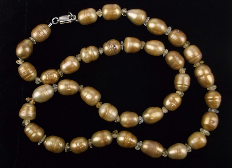 New Designer Sterling Silver Pearl Citrine Necklace 20": Solid Sterling Silver Guaranteed, in Brand New Never Worn Condition.