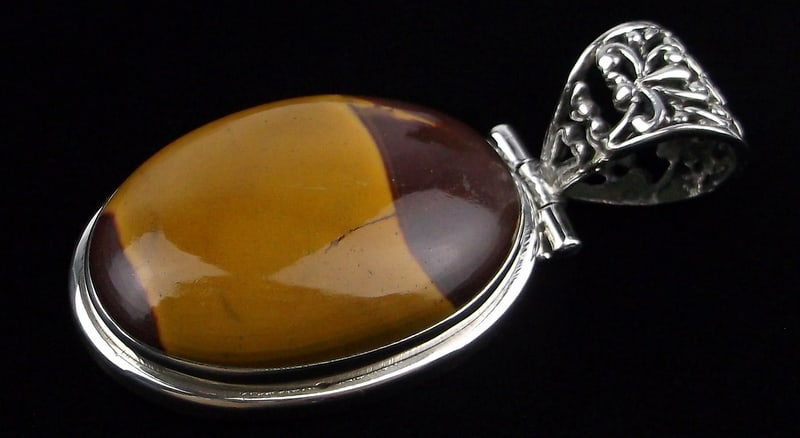 Mint Big Heavy Vint Taxco Sterling Silver Jasper Pendant: Guaranteed Solid 925 Sterling Silver, in Excellent Condition