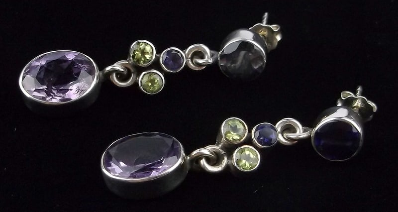 Mint Nicky Butler Sterling Silver Amethyst Peridot Earrings (1 of 2)