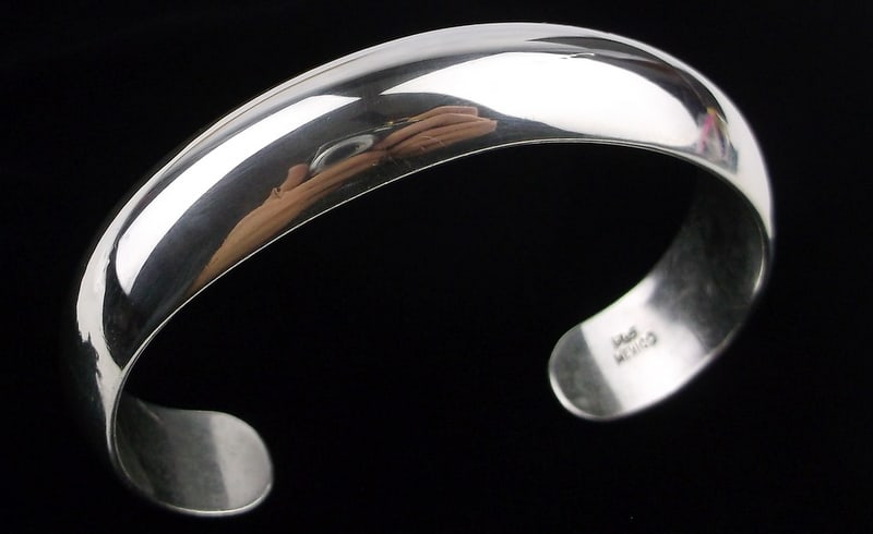 Mint Vint Heavy Taxco Sterling Silver Cuff Bracelet 6-7.5" (1 of 4)