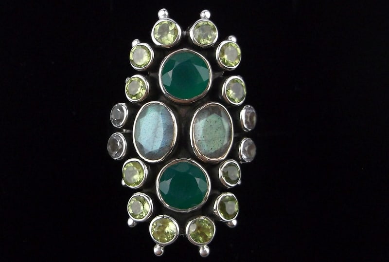 New Big Nicky Butler Sterling Silver Labradorite Gemstone Ring 6 (1 of 3)