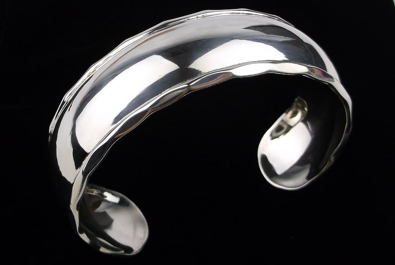 Mint Big Heavy Vint Taxco Sterling Silver Cuff Bracelet 7-8.5" (1 of 4)