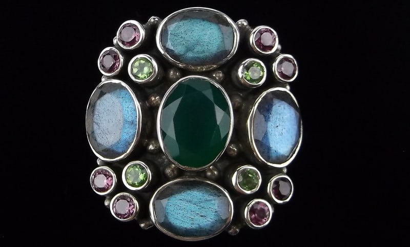 New Big Nicky Butler Sterling Labradorite Spinel Gem Ring 6 (1 of 3)