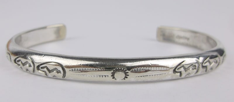 Mint Thick Vint Navajo Alvin Lula Begay Sterling Cuff Bracelet 7" (1 of 5)