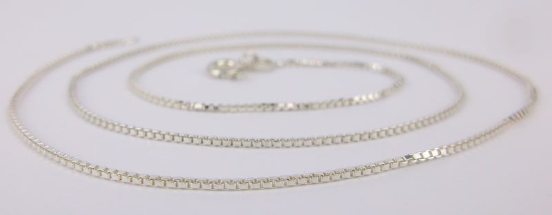 Mint Vint Italian Sterling Silver Box Chain Necklace 18.5": Guaranteed Solid 925 Sterling Silver, in Excellent Condition