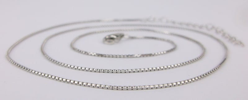 Mint Vintage Italian Sterling Silver Box Chain Necklace 20" (1 of 2)