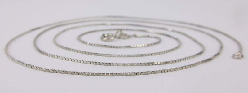 Stunning Vint Italian Sterling Silver Box Chain Necklace 30" (1 of 2)