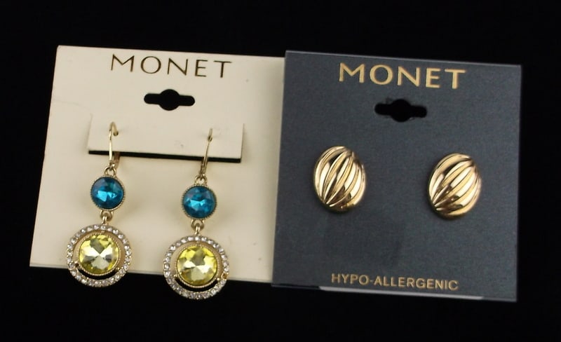 2 New Monet Rhinestone Earrings Sets Lot: new condition