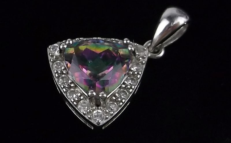 Mint Sterling Silver Mystic Stone Pendant: Guaranteed Solid 925 Sterling Silver, in Excellent Condition