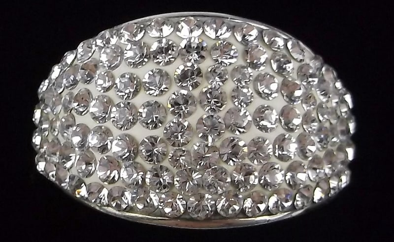 Mint Thick Heavy Designer Sterling Silver Crystal Ring 9: Guaranteed Solid 925 Sterling Silver, in Excellent Condition