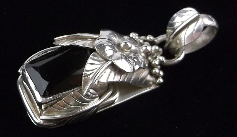 Big Mint Heavy Vint Sterling Silver Smokey Quartz Pendant: Guaranteed Solid 925 Sterling Silver, in Excellent Condition