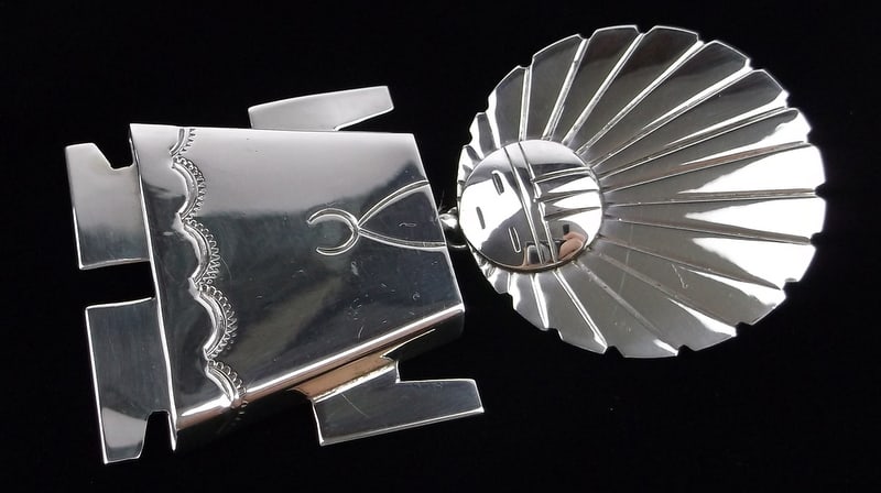 Mint Big Zuni Walter Vandyis Sterling Silver Sunface Brooch Pendant (1 of 4)