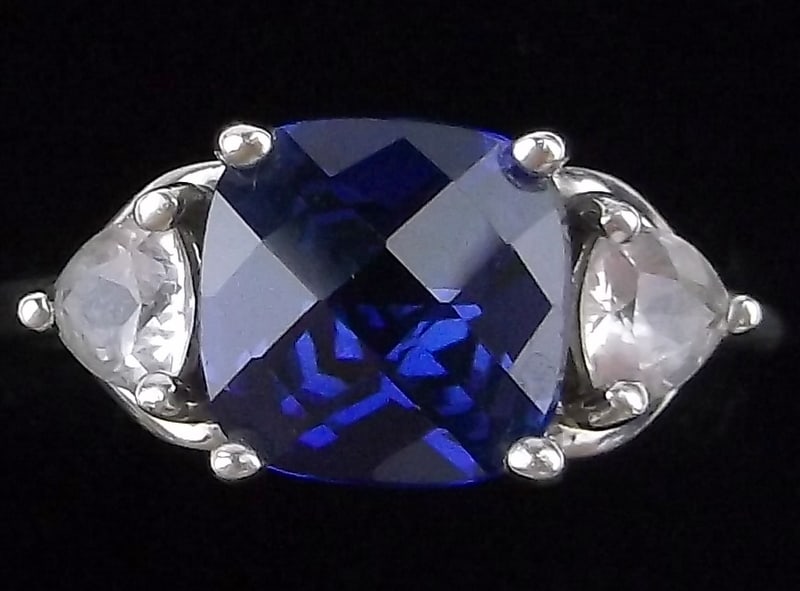 Mint Vint Designer Sterling Silver 1ct Sapphire Topaz Ring 7 (1 of 2)