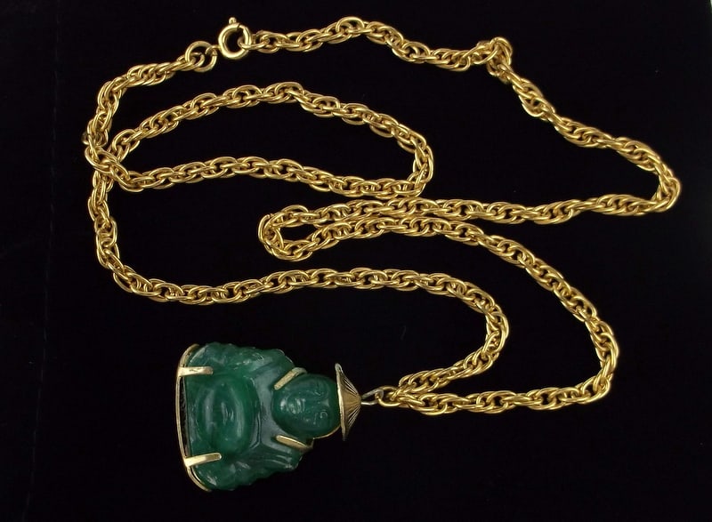 Stunning Vintage 1950s Buddha Necklace 24": excellent condition