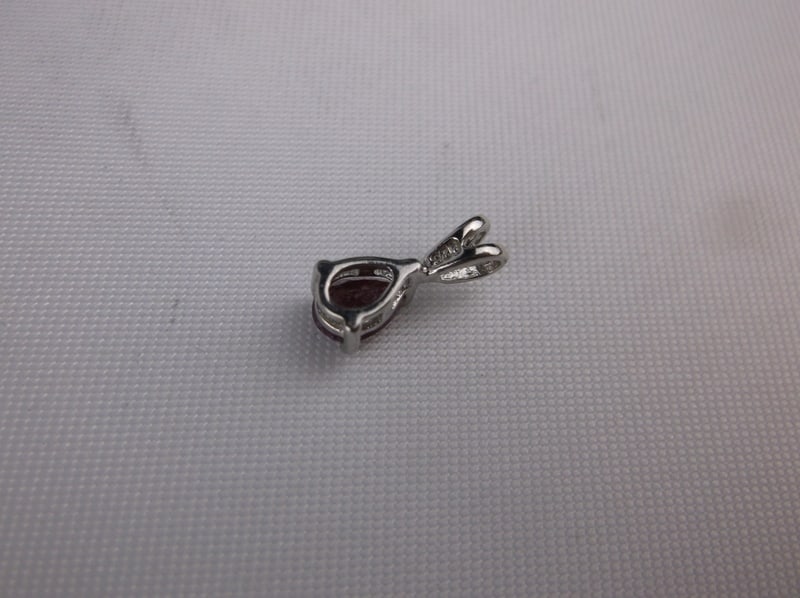 New Vintage Sterling Silver Ruby Pendant - 2