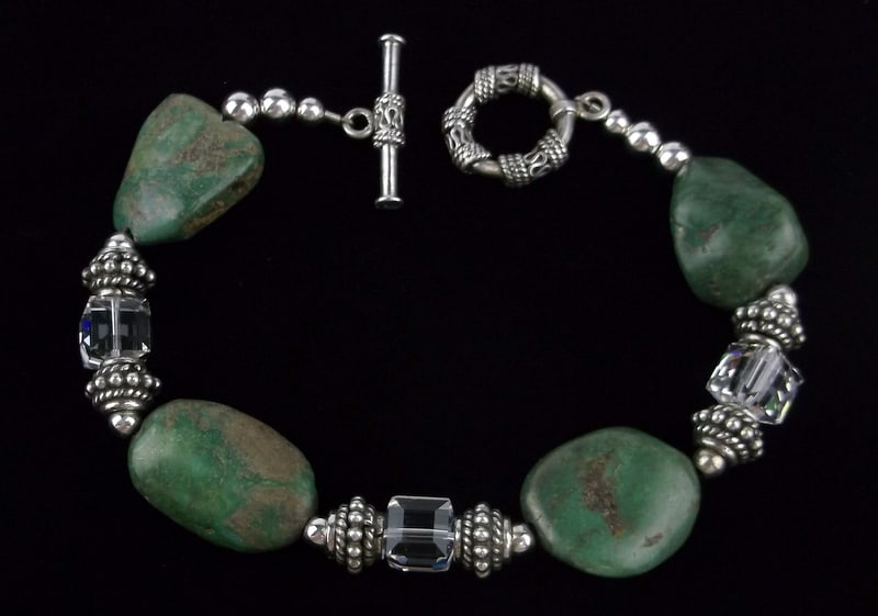Mint Vint Bali Sterling Siler Turquoise Bracelet 8.25": Guaranteed Solid 925 Sterling Silver, in Excellent Condition