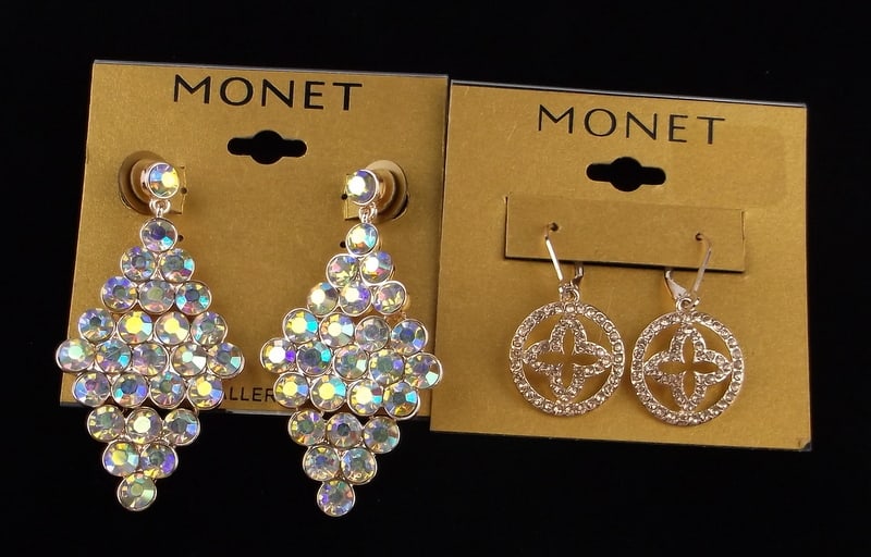 2 New Monet Rhinestone Earrings Sets Lot (1 of 2)