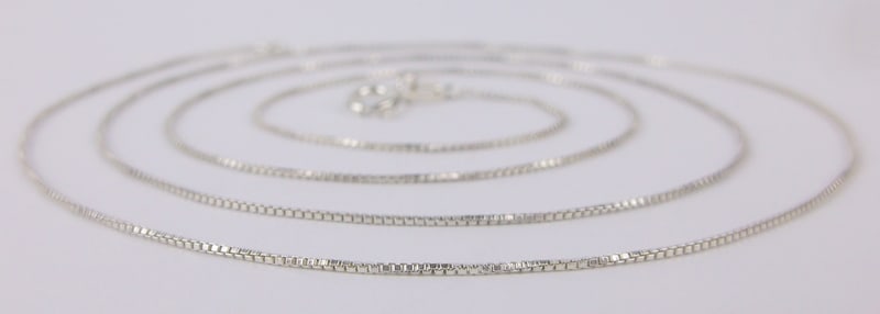 New Vint Italian Sterling Silver Box Chain Necklace 24": Solid Sterling Silver Guaranteed, in Brand New Never Worn Condition.
