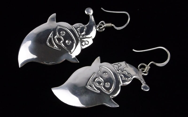 Mint Vintage Sterling Silver Christmas Santa Claus Earrings (1 of 2)