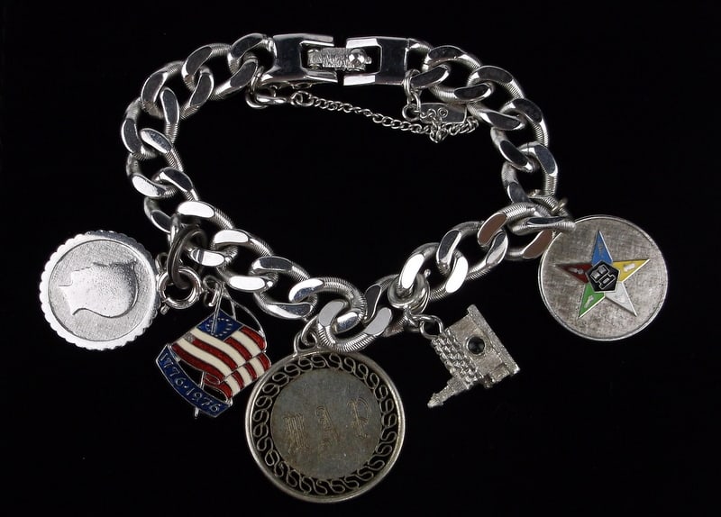 Stunning 1970s Monet Bracelet With Sterling Silver Charms 7.5": excellent condition