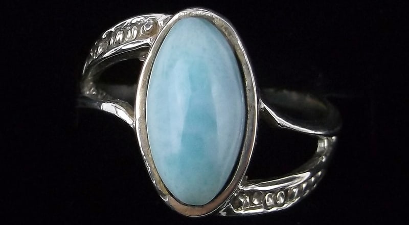 Mint Thick Vint Designer Sterling Silver Larimar Ring 10.5: Guaranteed Solid 925 Sterling Silver, in Excellent Condition