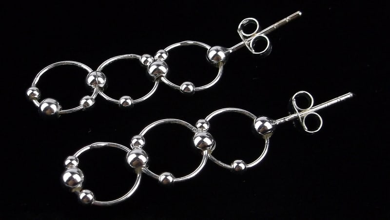 New Sterling Silver Hoop Drop Earrings (1 of 1)