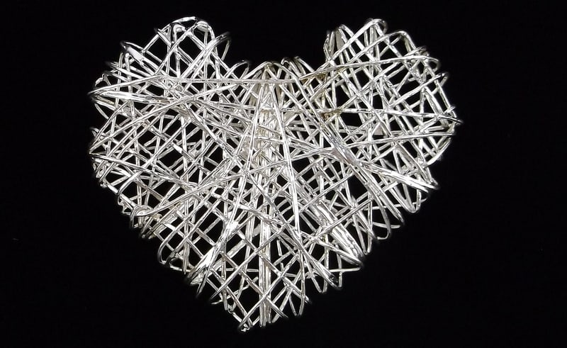 New Big Italian Sterling Silver Heart Pendant: Solid Sterling Silver Guaranteed, in Brand New Never Worn Condition.